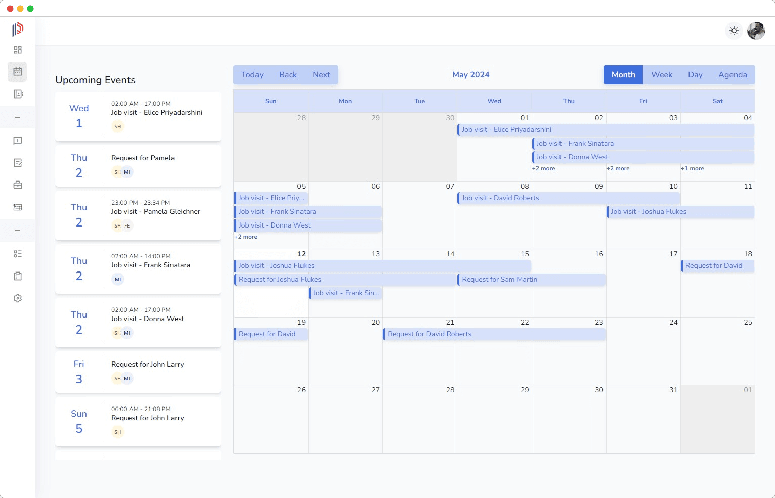 Interactive Calendar View